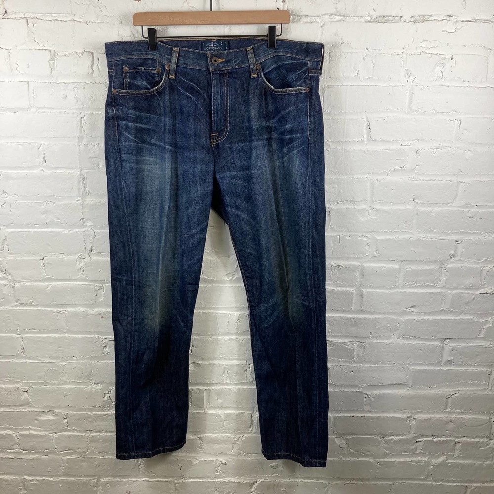 Lucky Brand Men's 221 Original Straight Denim Jeans Mid Rise Blue Size 38